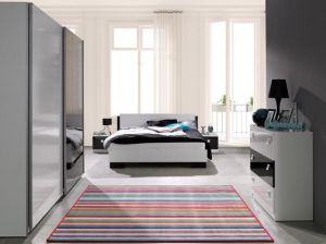 Sypialnia Lux I - biały / czarny połysk
