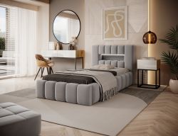 Jednoosobowe łóżko tapicerowane Lamica 90x200 + LED