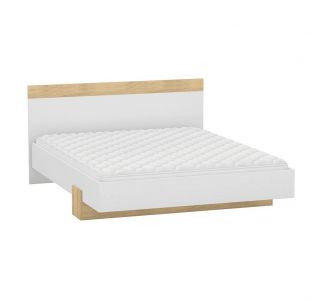 Łóżko Galaxy 160 - biały / dąb hikora